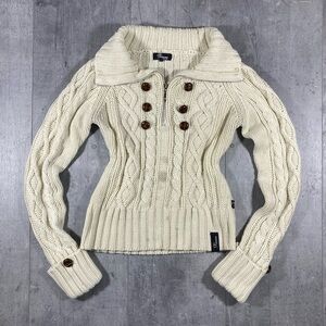 Y2k Cream Stretch Pudding Jeans Sweater